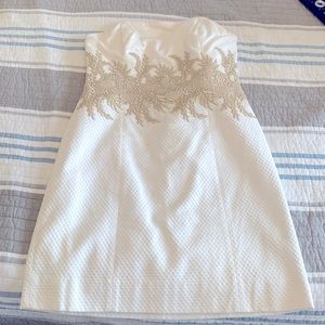 Lilly Pulitzer Strapless White Lace Dress- 4